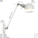 Helnys White Swing Arm Wall Light 4W Industrial Vintage Wall Sconce Luminaria