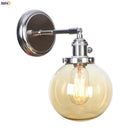 Helnys Amber Glass Ball LED Wall Lamp for Home Bedroom Stair Mirror Switch