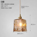 Helnys Copper Glass LED Pendant Lamp Switch Amber Nordic Hanging Lights