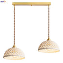 Helnys Nordic Ceramic Pendant Lamp Japan Style Copper Hanging Light