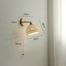 Helnys Milk Glass LED Wall Light with Pull Chain Switch - Nordic Modern Design