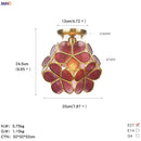 Helnys White Glass LED Ceiling Light Fixture Nordic Modern Copper Ceiling Lamp