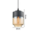 Helnys Modern Nordic LED Pendant Light Fixture with Wood Color Glass