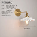 Helnys Nordic Brass Wall Lamp Bedside Sconce Glass LED Light