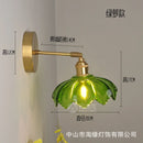 Helnys Japanese Copper Glass Wall Sconce LED Light Nordic Modern Fixture