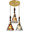 Helnys Nordic Glass Copper Pendant Light with Wood Knob Switch