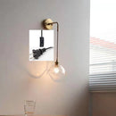 Helnys Gray Glass LED Bathroom Mirror Light Copper Wall Sconce Modern Nordic Lamp