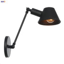 Helnys Black Swing Arm Wall Light Industrial Vintage Sconce LED Lighting
