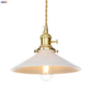 Helnys Nordic White Glass Pendant Light with Japan Copper Finish
