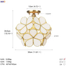 Helnys White Glass LED Ceiling Light Fixture Nordic Modern Copper Ceiling Lamp