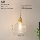 Helnys Nordic Copper LED Glass Pendant Light for Bedroom, Restaurant, Bar, and Cafe