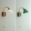 Helnys Clear Glass LED Wall Light with Pull Chain Switch - Modern Nordic Wall Lamp