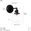 Helnys Industrial Glass Ball Wall Sconce Black Wall Light for Bathroom Mirror
