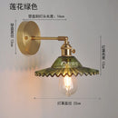 Helnys Nordic Brass Wall Lamp Bedside Sconce Glass LED Light