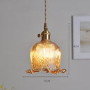 Helnys Amber Glass LED Pendant Lights - Modern Nordic Copper Hanging Lamp