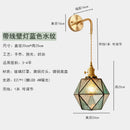 Helnys Copper LED Wall Lights Fixtures Switch Stair Light Glass Wall Lamp Sconce