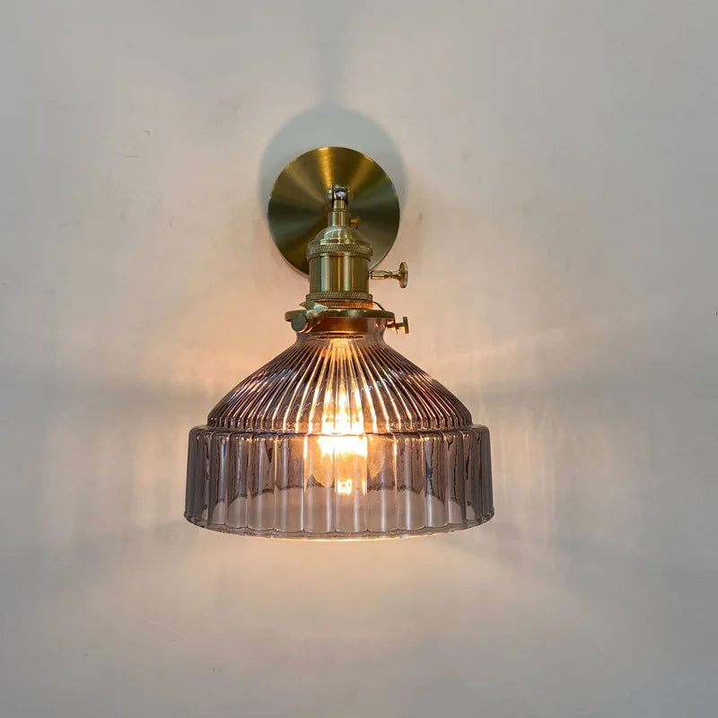Helnys Amber Glass LED Wall Sconce Modern Nordic Wall Light Fixtures