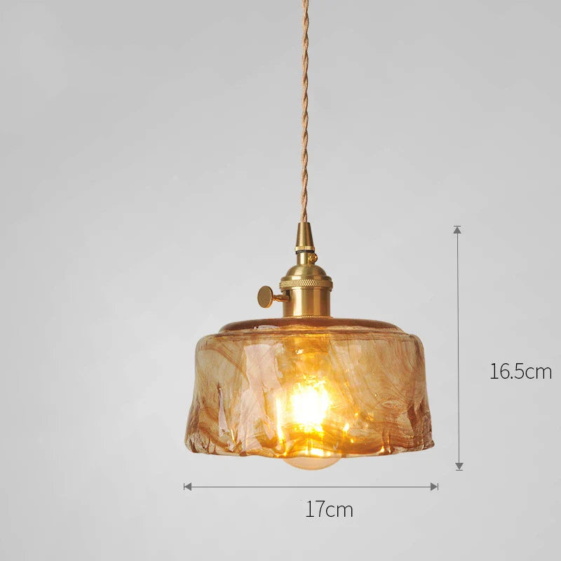 Helnys Flower Glass LED Pendant Light: Nordic Modern Hanging Lamp for Bedroom & Dining Room