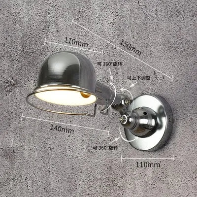 Helnys Retro LED Swing Arm Wall Sconce Industrial Vintage Loft Style Light