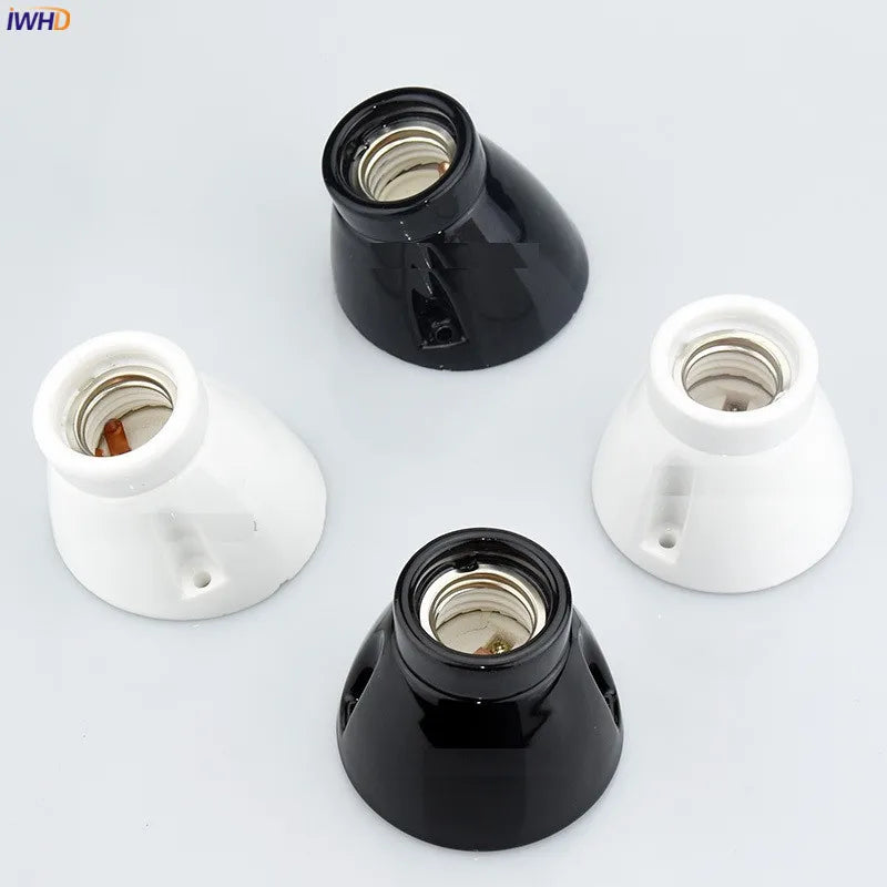 Helnys Ceramic E27 Socket Table Lamp Holder Vintage Bulb Base Fitting