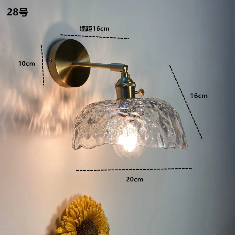 Helnys Green Glass Copper Wall Sconce Modern Nordic Luminaria Lighting