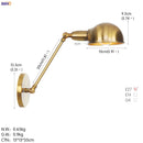 Helnys Single Swing Long Arm Wall Light Retro Loft Industrial Vintage Wall Lamp