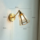 Helnys Nordic Copper Glass LED Wall Light with Pull Chain Switch