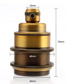 Helnys Industrial Brass Lamp Holder E27 Socket for Pendant Light