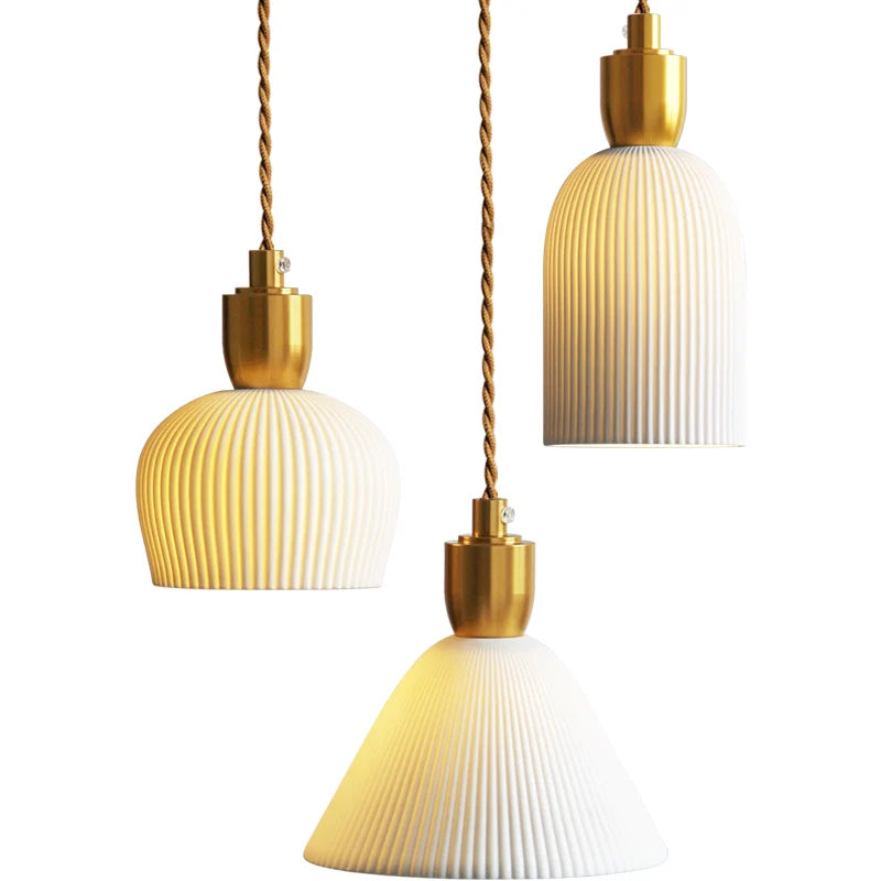 Helnys Ceramic Pendant Lights: Modern Hanglamp for Bedroom and Living Room