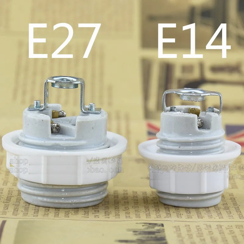 Helnys Ceramic E27 Lamp Holder Socket - Bulb Base for Lighting Fixtures