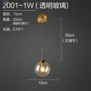 Helnys Nordic Glass Ball LED Wall Lamp for Bedroom and Bathroom