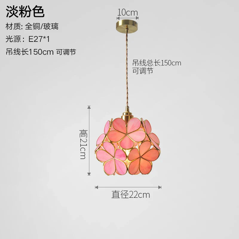 Helnys Nordic Style Copper Glass Pendant Light for Kitchen Dinning Living Room