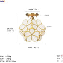 Helnys White Glass LED Ceiling Light Fixture Nordic Modern Copper Ceiling Lamp