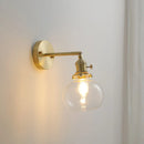 Helnys Nordic Copper Glass Ball Wall Lamp with Knob Switch for Bathroom Mirror