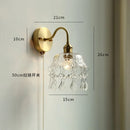 Helnys Copper Glass LED Wall Light with Pull Chain Switch, Modern Nordic Wall Sconce