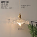 Helnys Nordic Style Copper Glass Pendant Light for Kitchen Dinning Living Room