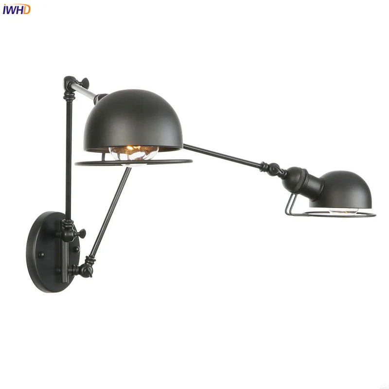 Helnys Antique Black Wall Lamp Vintage Industrial Sconce LED Applique Murale