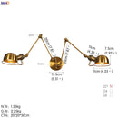 Helnys Antique Black Wall Lamp Vintage Industrial Sconce LED Applique Murale