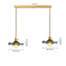 Helnys Nordic Green Glass LED Pendant Light with Copper Knob Switch