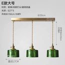 Helnys Nordic Green Glass Copper Switch Pendant Light for Modern Home Lighting