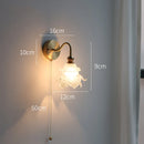 Helnys Flower Glass Copper Wall Sconce LED Light Nordic Modern Wandlamp
