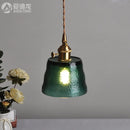 Helnys Green Glass LED Pendant Light - Japanese Style Nordic Hanging Lamp