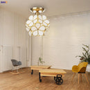Helnys White Glass LED Ceiling Light Fixture Nordic Modern Copper Ceiling Lamp