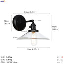 Helnys Industrial Glass Ball Wall Sconce Black Wall Light for Bathroom Mirror