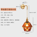 Helnys Copper LED Wall Lights Fixtures Switch Stair Light Glass Wall Lamp Sconce