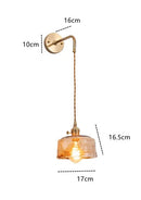 Helnys Amber Glass Wall Lamp Switch Bedroom Living Room Stair Light LED