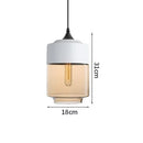 Helnys Modern Nordic LED Pendant Light Fixture with Wood Color Glass