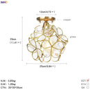 Helnys White Glass LED Ceiling Light Fixture Nordic Modern Copper Ceiling Lamp