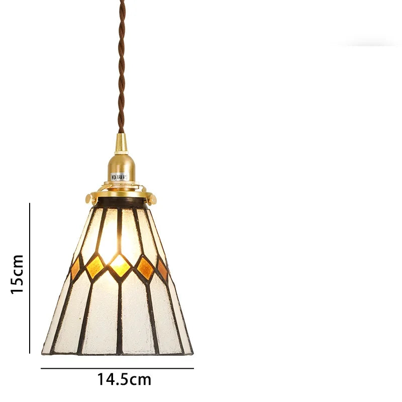 Helnys Nordic Glass Copper Pendant Lamp for Bedroom Living Room Decor