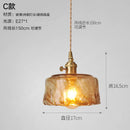 Helnys Copper Glass LED Pendant Lamp Switch Amber Nordic Hanging Lights